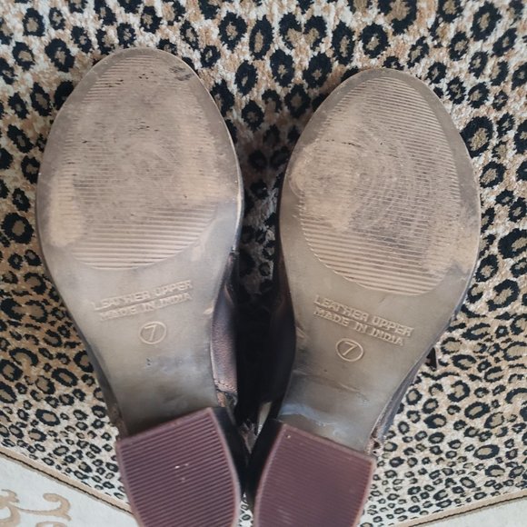 Diba True In Tern Brown Leather Fringe Booties - 7 - Picture 3 of 7